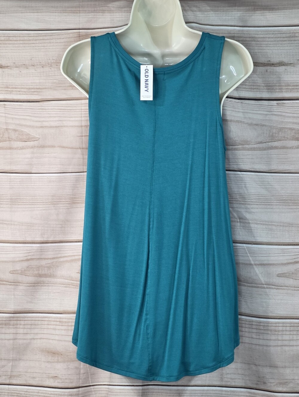 Old Navy Luxe Tank High Neck Swing Style Emerging Emerald Green Teal M - Picture 2 of 5